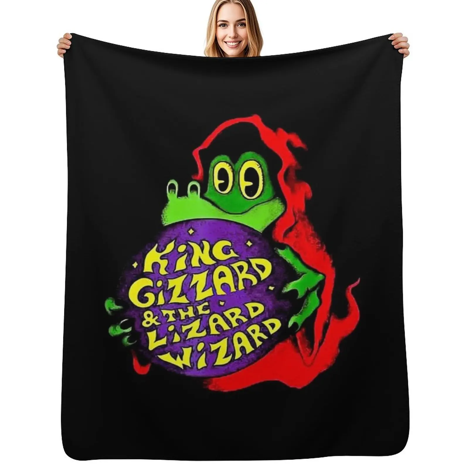 

king gizzard and the lizard wizard, king gizzard,-king gizzard and the lizard wizard Throw Blanket Anniversary gift for her