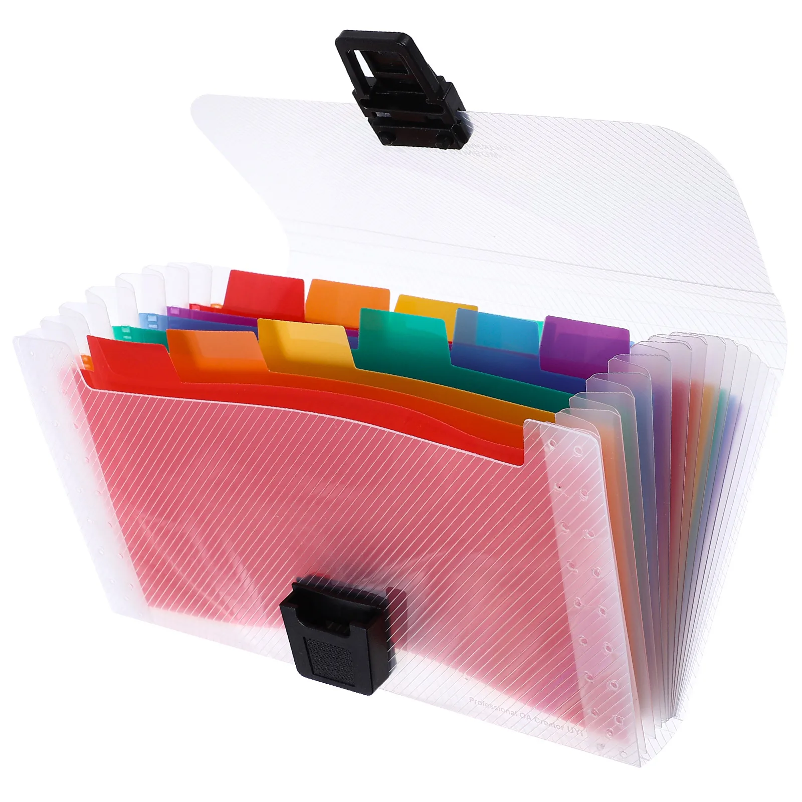 

Rainbow Accordion Folder Bag Portable Plastic File Organizer Multi Pocket Storage Box For Documents Receipts Cards Large