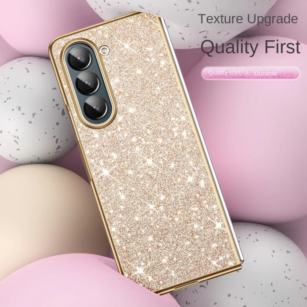 

For Samsung Galaxy Z Fold 6 5 4 3 5G Case Colorful Ultra-thin Glitter Electroplating Shockproof Protection Hard Case Accessories