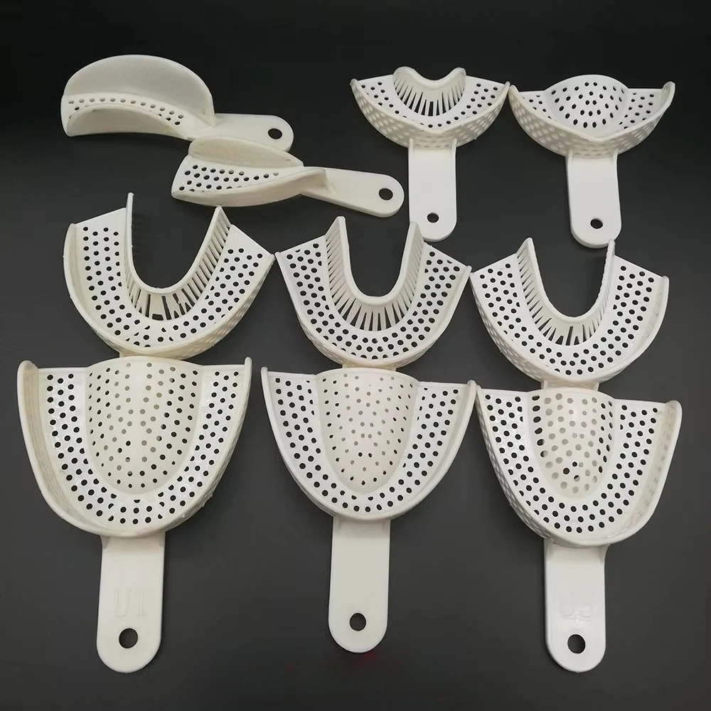

40Pairs Disposable Dental Impression Trays Perforated Bite Tray Teeth Holder Oral Care Dentist Lab Materials