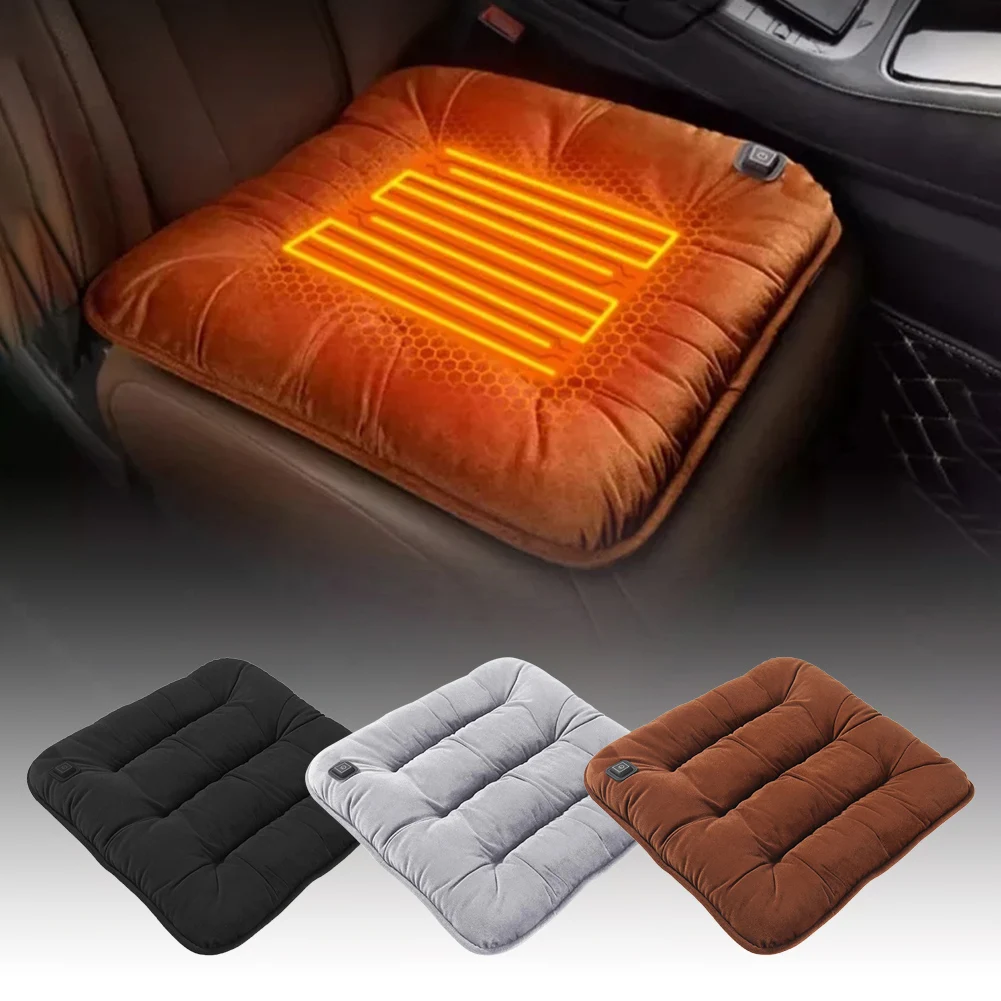 Car Heating Seat Cushion Graphene Winter Plush Seat Cushion With 3 Different Colors For Fast Heating