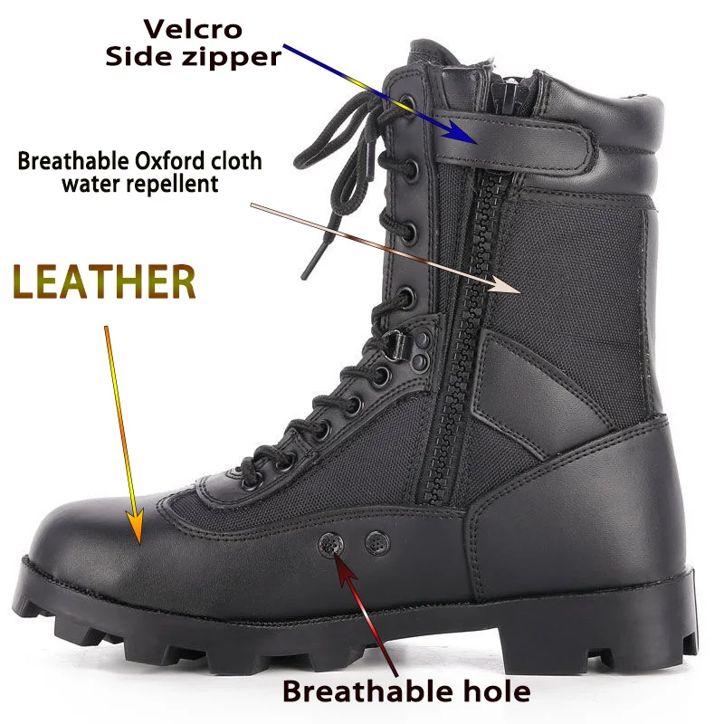 Outdoor Leather Man Tactical Boots Sport Hiking Shoes Ankle Desert Combat Boots Work Safety Shoes Botas Hombre