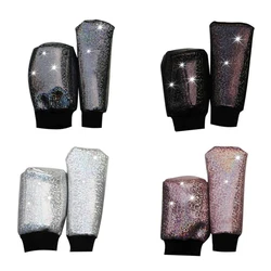 1Set Universal Car Full Diamond Gear Shift Collar Cover Auto Crystal Rhinestones Shifter Hand Brake Decor Sleeve Car Accessories