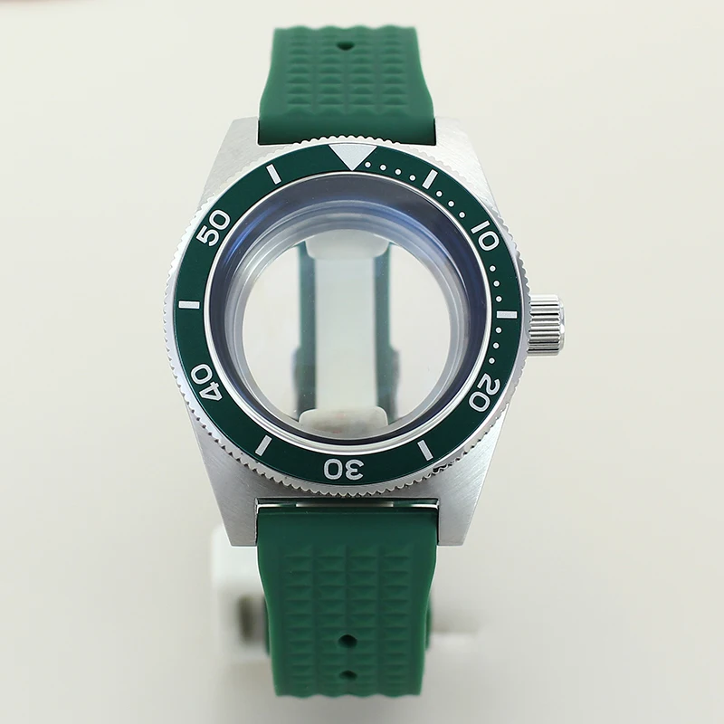 40 مللي متر ساعة حافظة المطاط حزام الياقوت الزجاج مقاومة للماء ل NH36 NH35 Mod 62MAS NH34 NH70 ساعة يد تعمل بالحركة أدوات إصلاح أجزاء