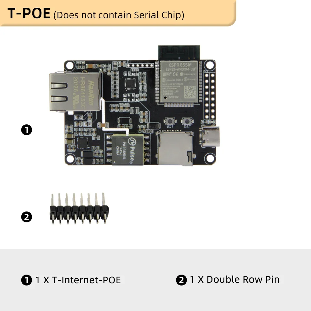 Lilygo®Ttgo T-Internet-Poe ESP32-WROOM Lan8720a Chip Ethernet Adapter En Downloader Uitbreidingskaart Programmeerbare Hardware - afbeelding 1