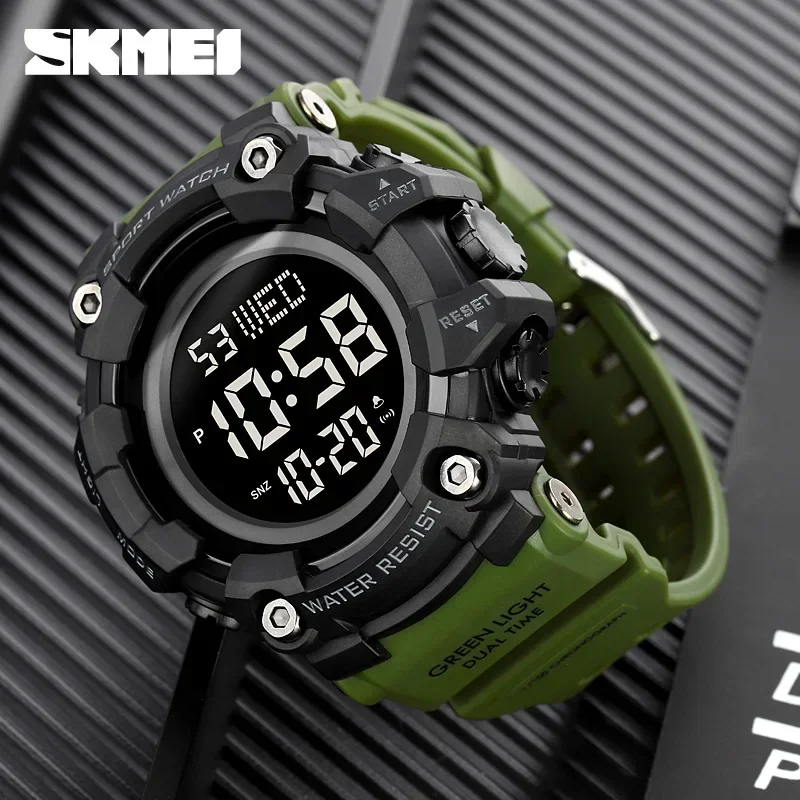SKMEI 1968 الفاخرة ساعة توقيت رقمية العسكرية ساعة تنبيه LED عرض مقاوم للماء ساعة اليد الرياضة ساعة للرجال Reloj Hombre