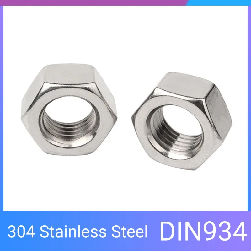 2-40pcs 304 A2 Stainless Steel Hex Hexagon Nut for M2 M2.5 M3 M4 M5 M6 M8 M10 M12 M16 Screw Bolt