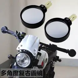 Pair Universal Motorcycle Mirror Chrome plated Black 22mm Handle Bar End Rearview Side Mirrors Motor Accessories