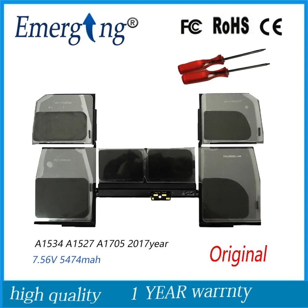 Imagem -01 - Bateria Original do Portátil para Apple Macbook Pro 7.56v 5474mah Retina 12 A1534 A1527 A1705 2023 Ano Novo Ferramentas bateria original do portatil para apple macbook pro 756v 5474mah retina 12 a1534 a1527 a1705 2023 ano novo ferramentas 01