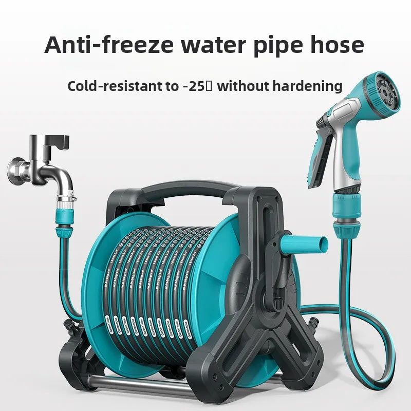 High‑Pressure Garden Water Gun with Auto‑Retractable Hose Reel Flexible Water Pipe for Household Car Washing Plant Watering