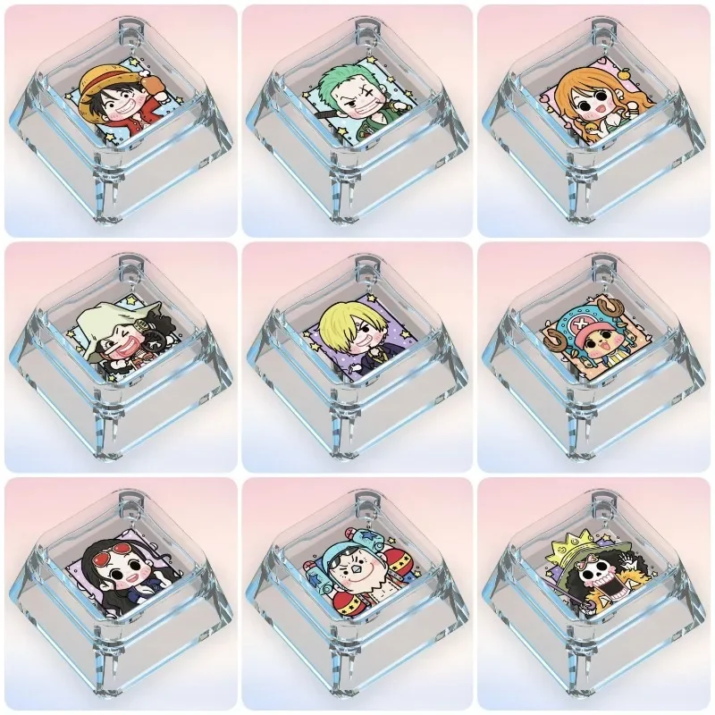 One Piece Luffy Nami Mechanical Keyboard Personalized Keycap Trendy Transparent Collection Limited Anime Peripherals Cross Axis