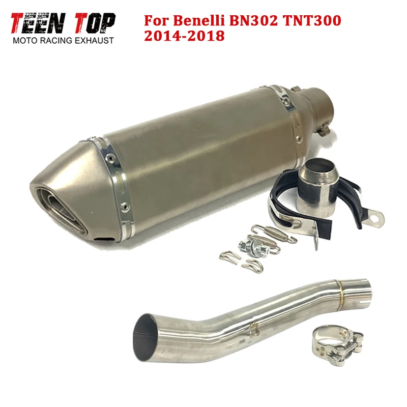 

Slip-on Exhaust For Benelli BN302 TNT300 Escape Exhaust 2014-2018 51mm Motorbike Exhaust Pipe 370mm Muffler DB Killer Silencieux