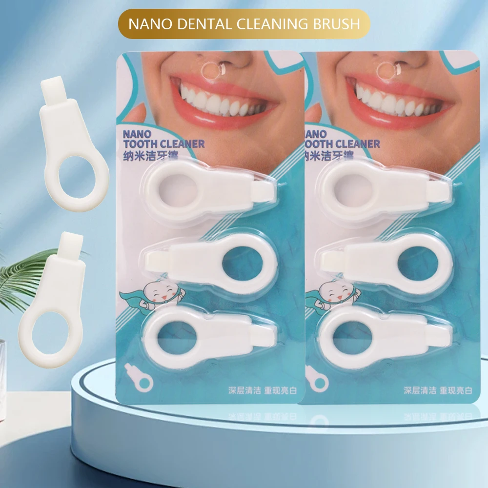 3-6PCS Whitening Tooth Cleaner Nano Sponge Head Wipe Tooth Cleaning Strips Oral Care Tartar Remover Teeth Cleaner Dental Tools