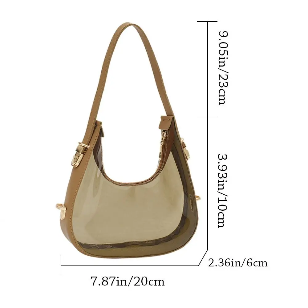 Women\'s PVC Transparent Underarm Bags Fashion Jelly Shoulder Bag Cute Simple Handbags Female Purses