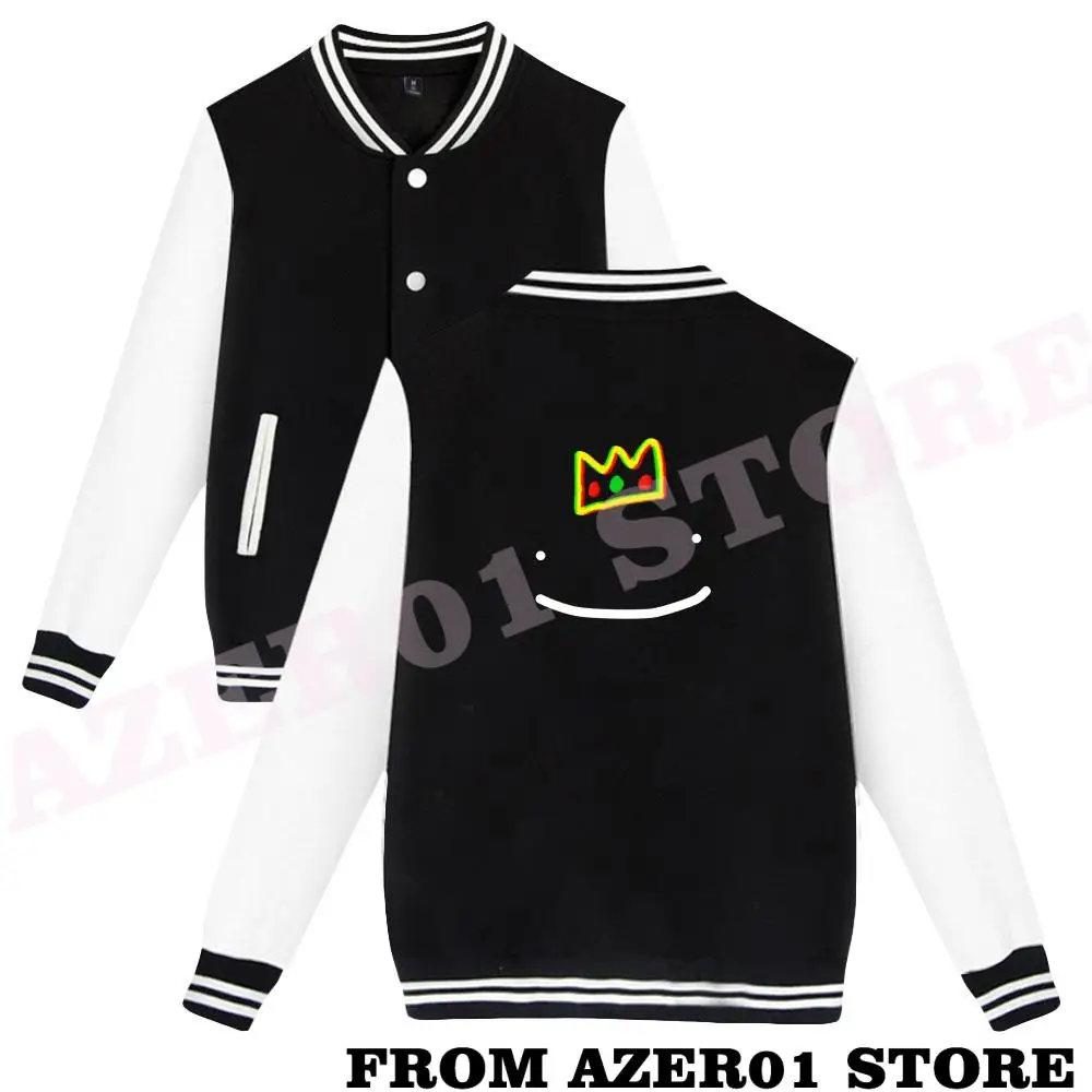 Ranboo Merch Fashion Varsity Jacket Dream Team SMP New Logo 2D Print winter Hoodies Men/Women Baseball Uniform sweatshirt