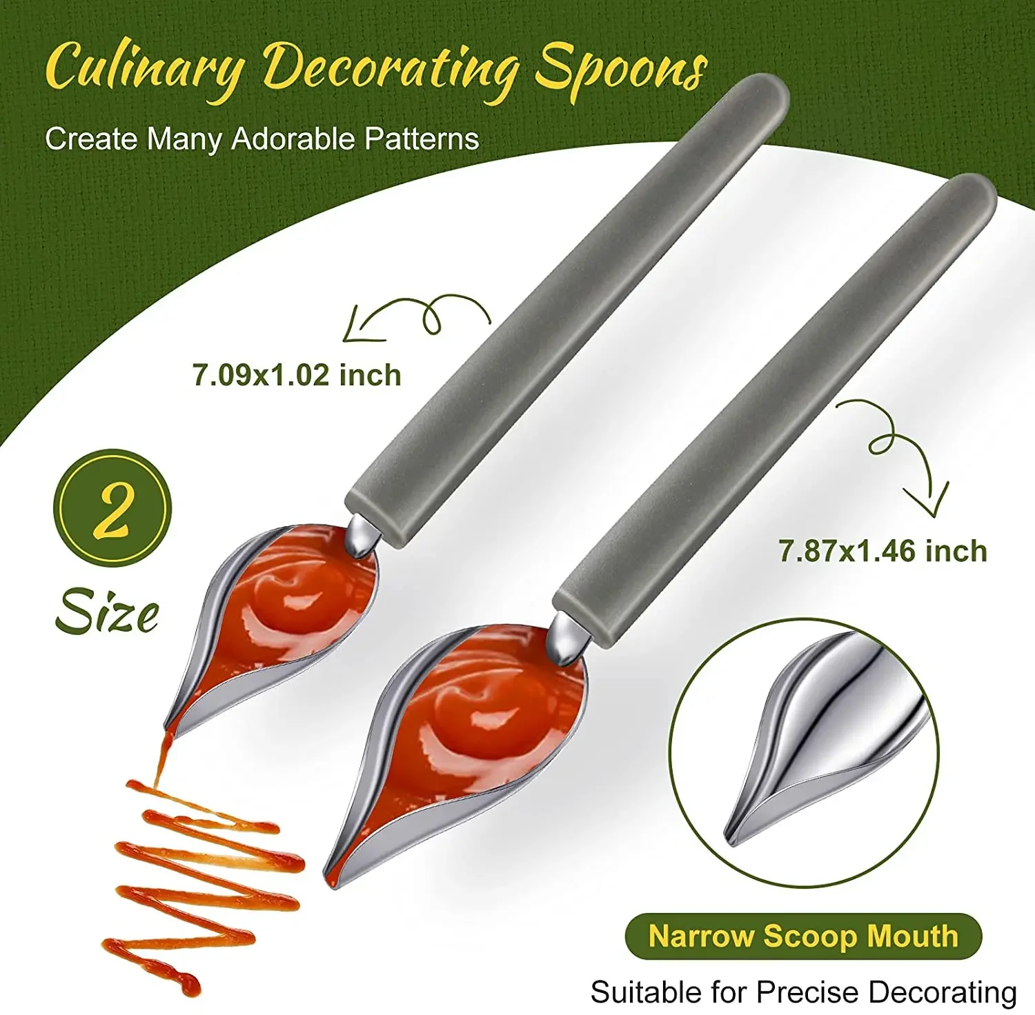 5pcs Candy Dipping Tools Chocolate Dipping Fork Spoons Set Culinary Decorating Spoons Chef Art Pencil For Decorative Plates