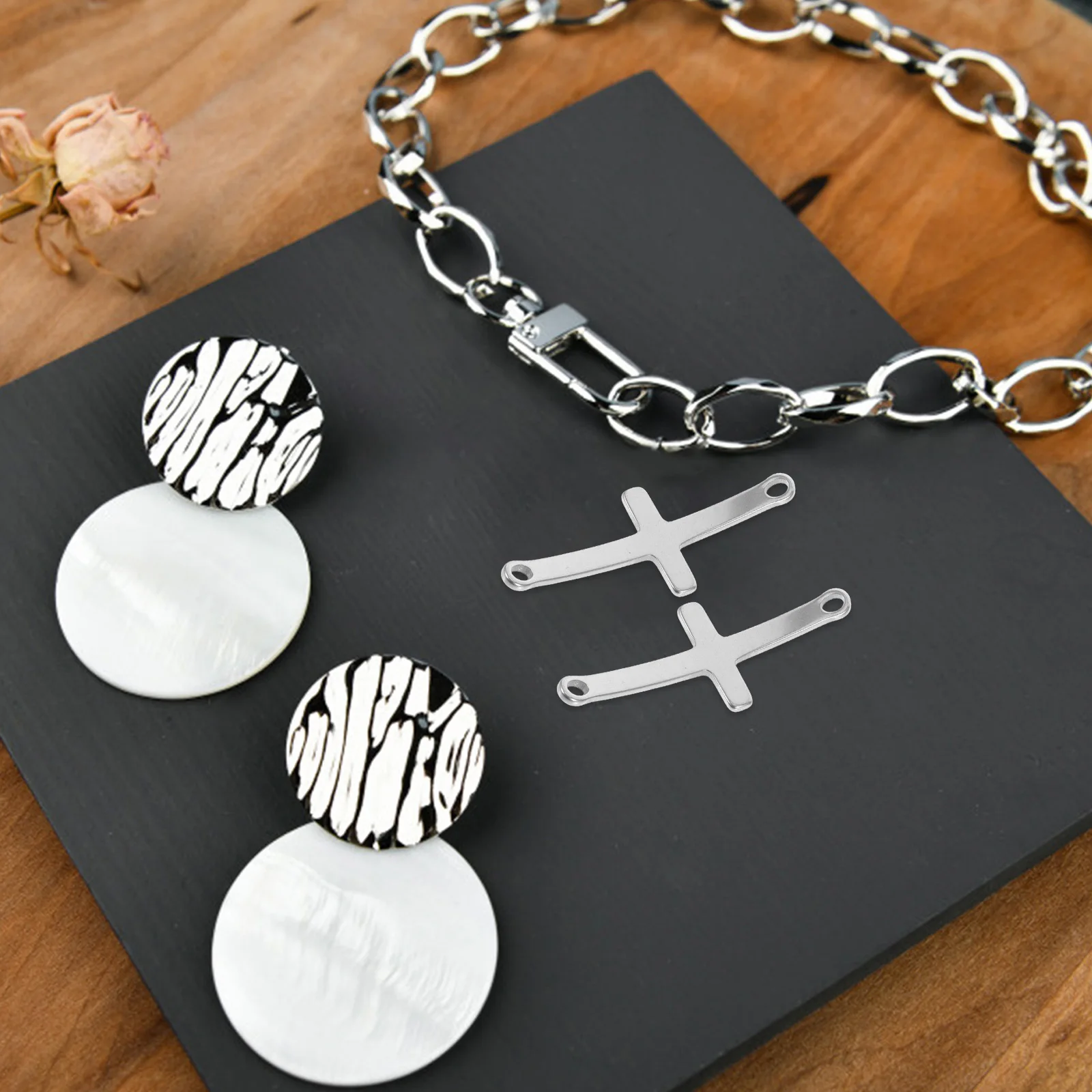 

10 Pcs Cross Pendant Silver Stainless Steel Jewelry Making DIY Accessories Necklace Bracelet Earrings Charm Project