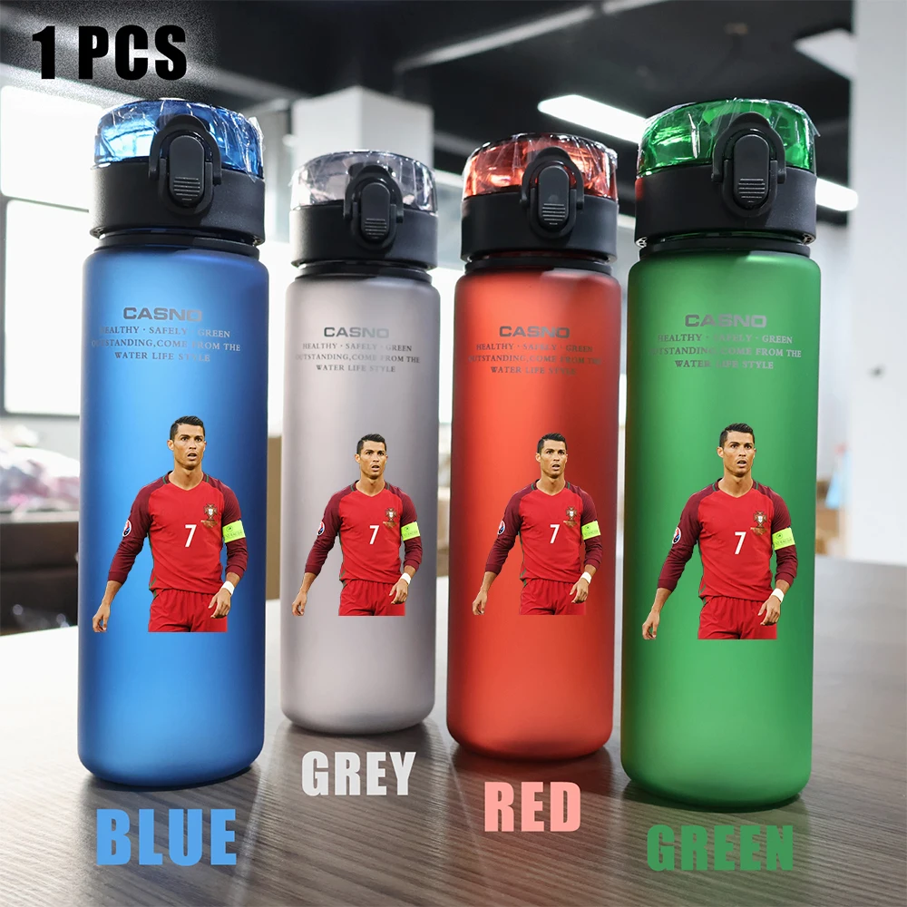 560ML Cristiano Ronaldo Football Star Red Green Blue Black Plastic Resistant Outdoor Camping Portable Travel Sports Water Cup