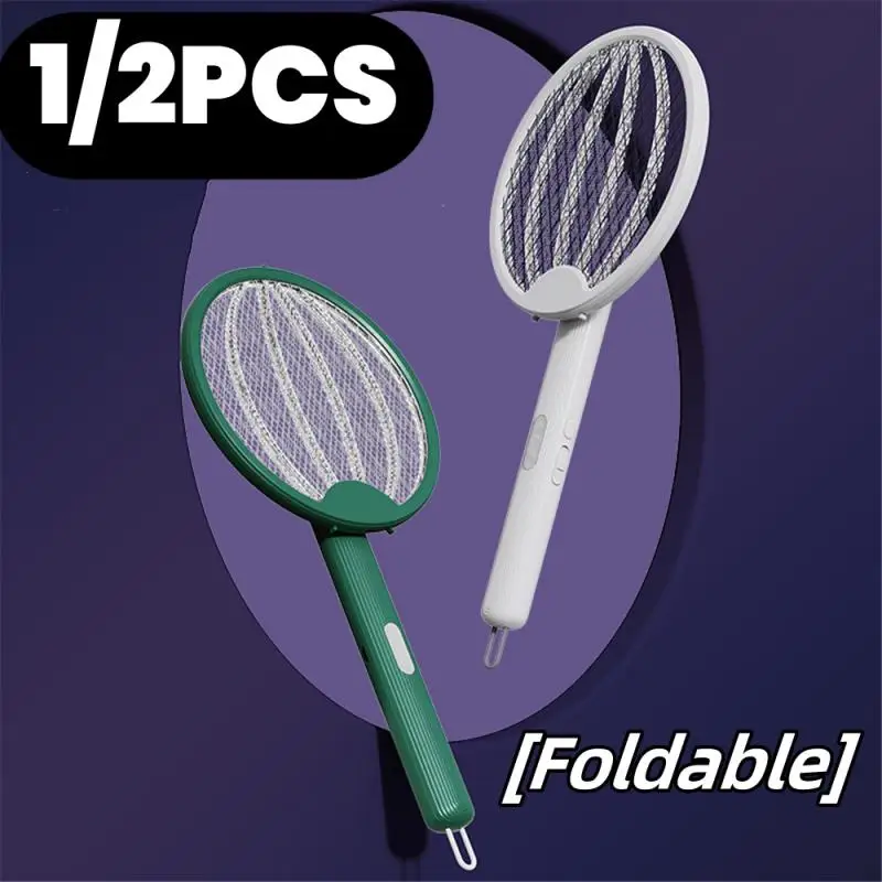 

1/2Pcs Foldable USB Rechargeable Mosquito Racket Adjustable Electric Mosquito Killer With UV Light Trap Insect Exterminator