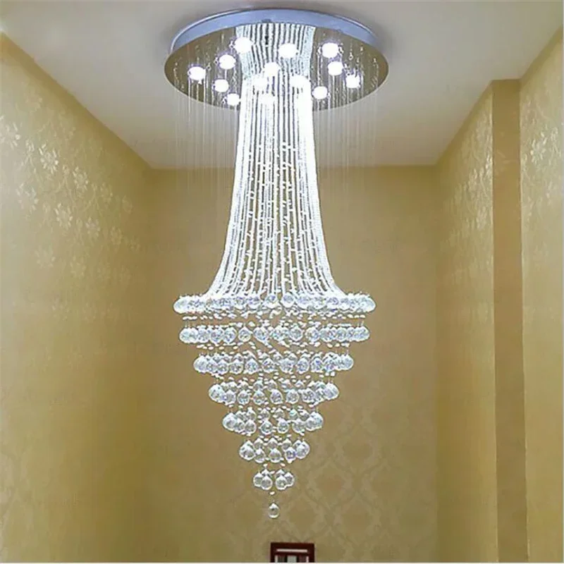 

Modern Crystal Staircase Chandelier For Living Room Lobby Luxury Cristal Ball Hanging Lamp Home Decor Led Indoor Light Fixture