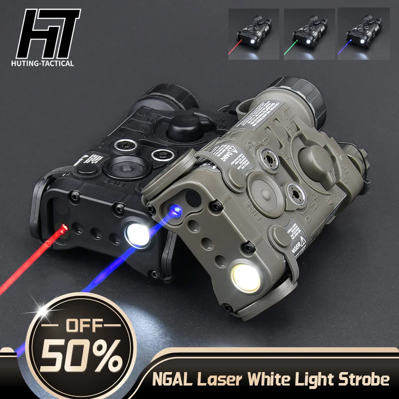 

Laser NGAL L3 Red Dot Green Blue Laser Flashlight LED Strobe Nylon Battery Case Picatinny Rail Airsoft AR15 Accessories PEQ DBAL