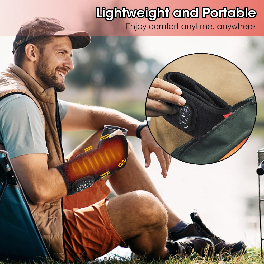 Wireless Heating Wrist Massage Pad Electric Wrist Massager Vibration Light Joint Fatigue Relief Wrap Belt Tempearture Band Belt