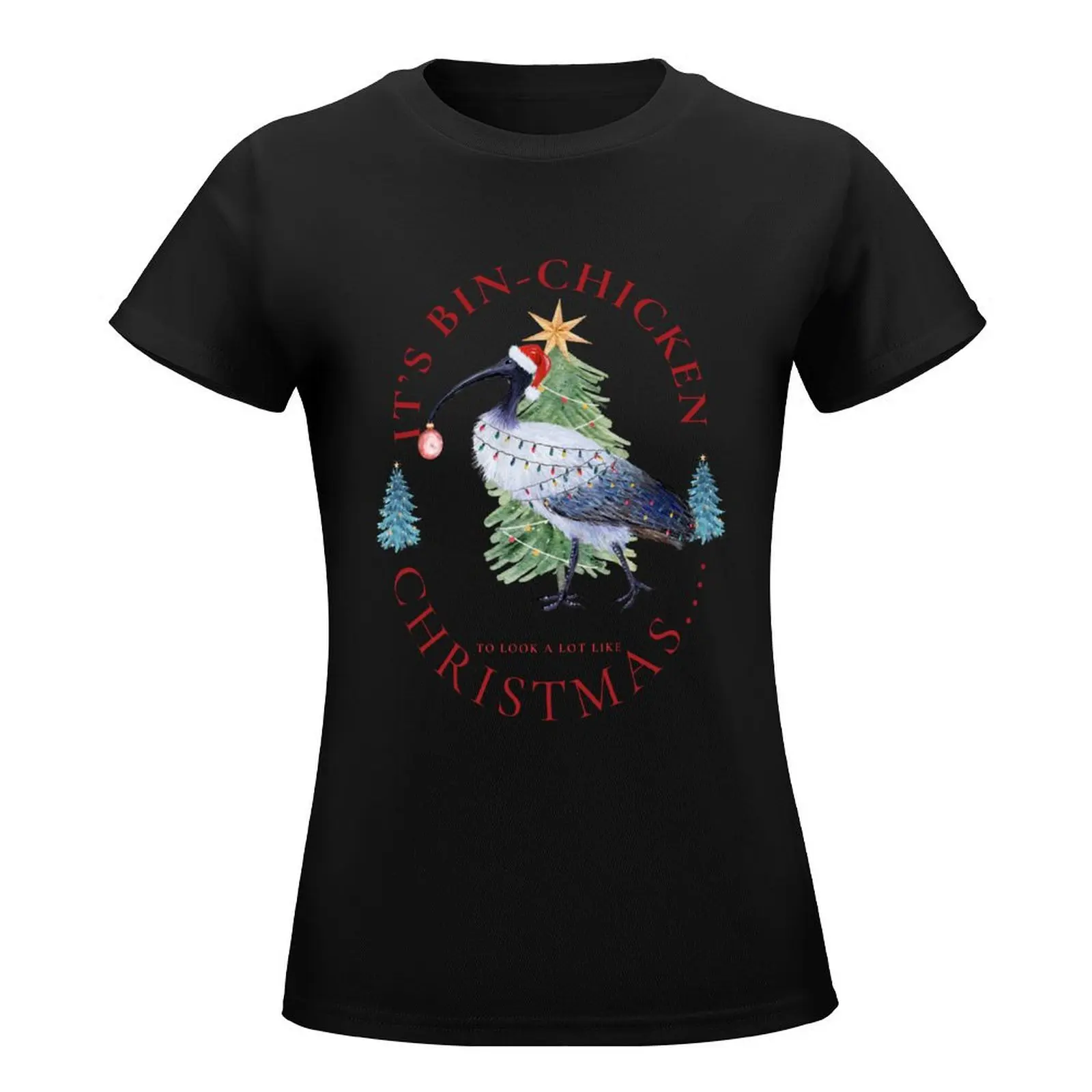 Kerst Bak Kip T-Shirt Zwarten Zwaargewichten Dame Kleding Kat Shirts Voor Vrouwen