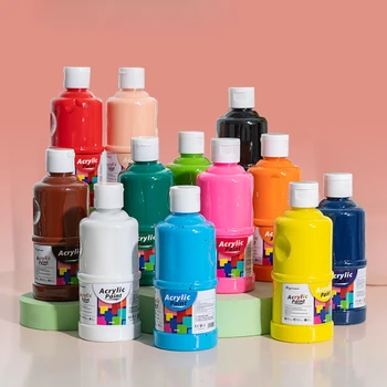 Farba akrylowa 250/500ml profesjonalny atystyczny tkanina ścienna farba kamienna DIY ręcznie malowana Graffiti nietoksyczna butelka z farbą akrylową