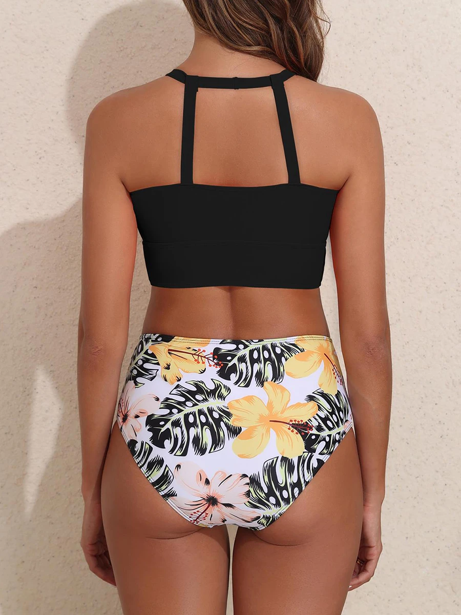 High Waist Swimsuit Sexy Halter Bikini 2026 Women Printed Swimwear Female Bathers Swimming Bathing Swim Suit Summer Beachwear
