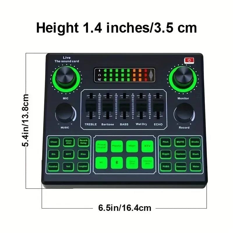 V9SJ External Audio Mixer Live Sound Card Mobile Phone Voice Changer Karaoke Broadcast Recording Home KTV Game Music Singing V10