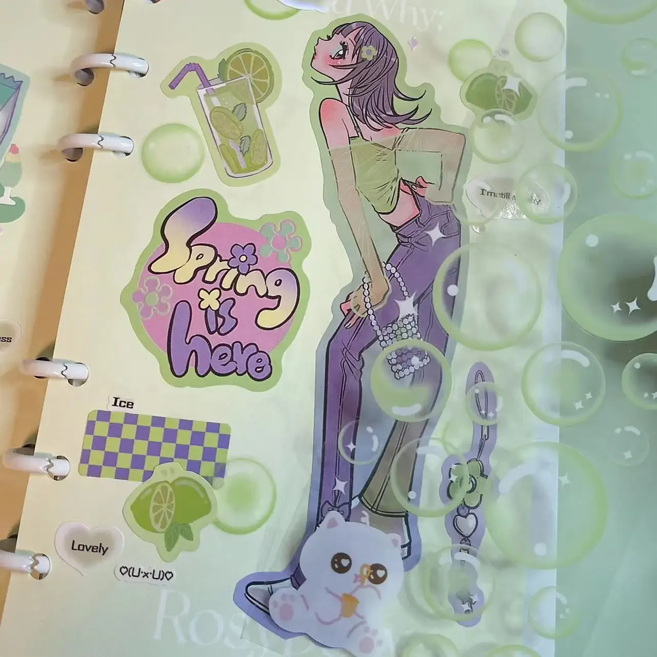 6Pcs Transparent Bubble Sticker Waterproof DIY Korea Photocard Stickers Journal Decoration Gift for Girl Student Stationery