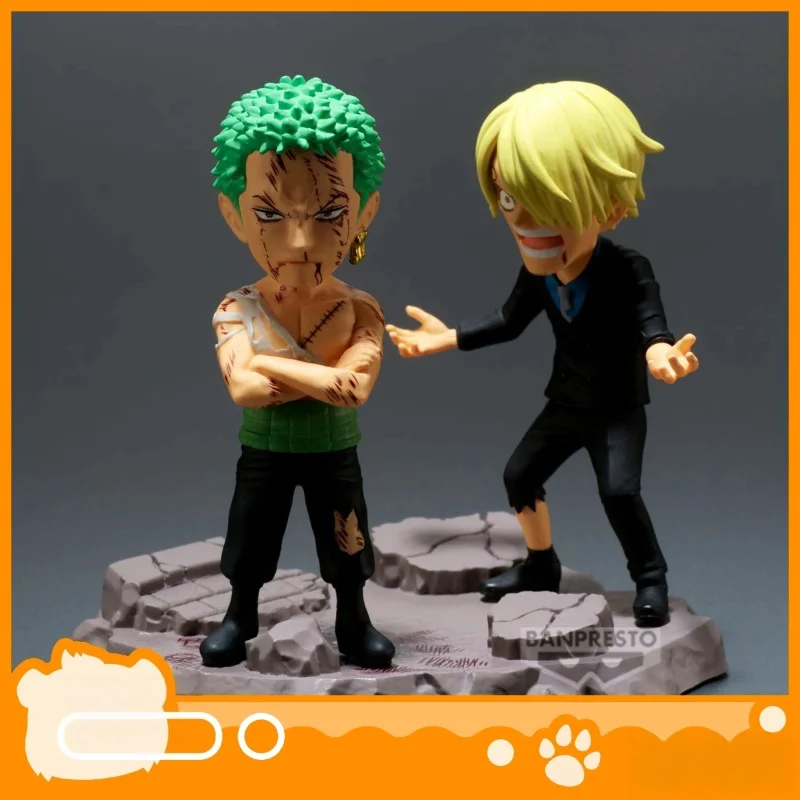 

В наличии оригинальный Bandai One Piece Banpresto Wcf праздничные подарки 100% натуральная фигурка Roronoa Zoro Sanji, модель статуи, украшения