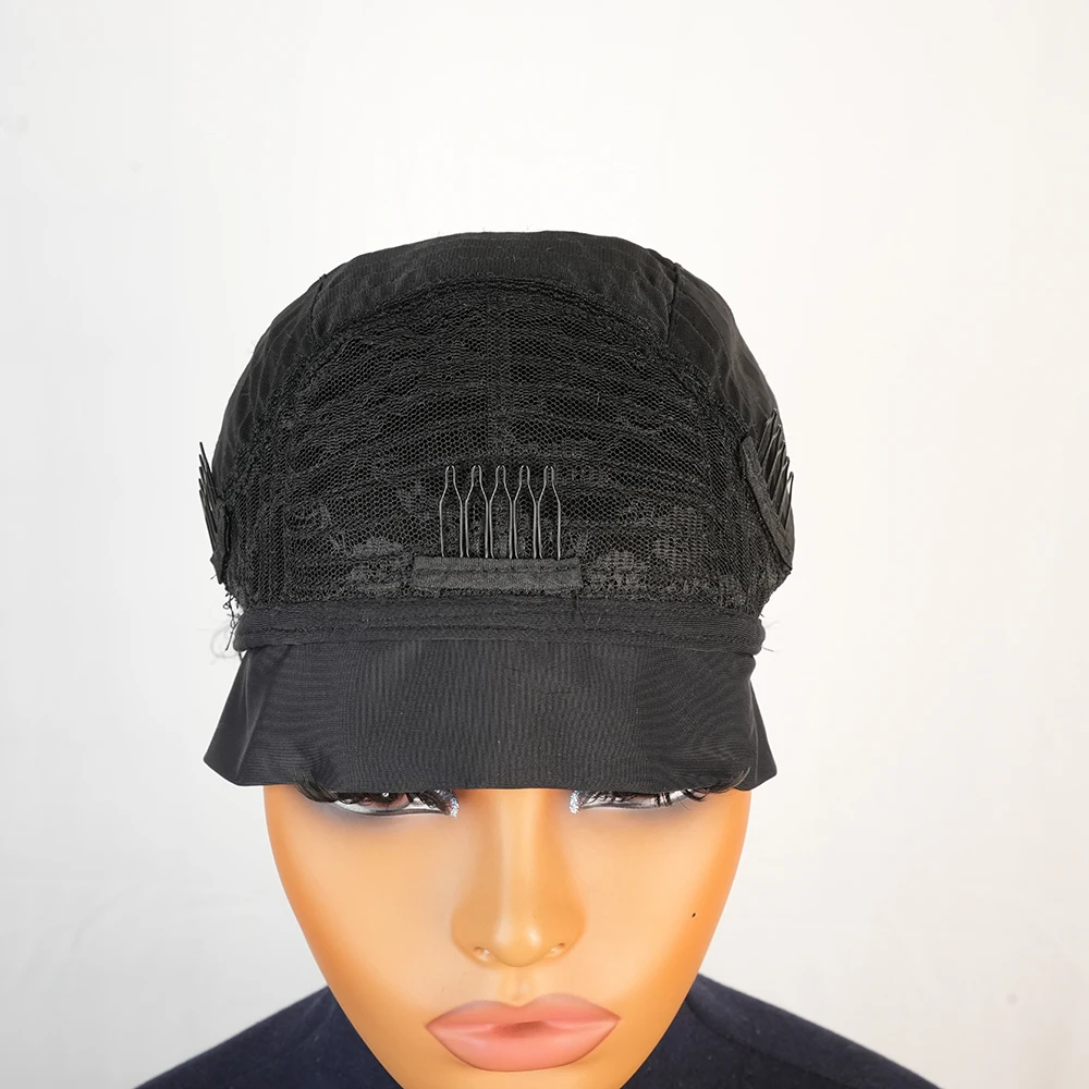 قصيرة عابث قطع شعر مستعار غريب مجعد الرطب ومموج الباروكات الشعر البشري للنساء السود البرازيلي شعر ريمي كامل آلة صنع عقال شعر مستعار