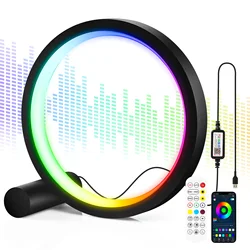 6/10 Inch RGB Music Rhythm Atmosphere Light LED Ring Night Light App Remote Desk Lamp Dimming for Bar Game Live Broadcast  Decor