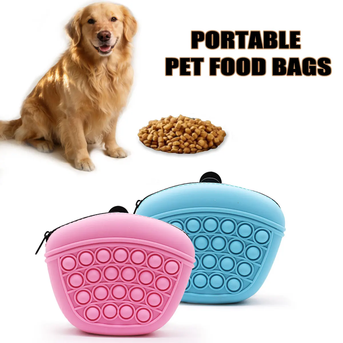 

Pet Dood Bag Dog Training Bag Portable Pet Training Container Made Of Silicone Dog Treat Storage Suitable For Pet Training