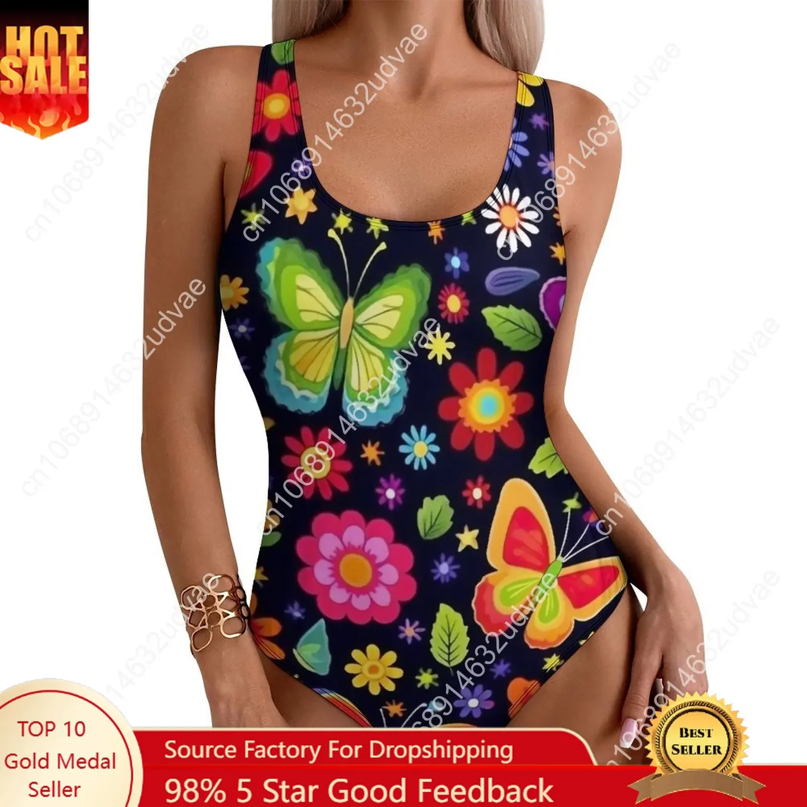 Strój kąpielowy z motywem motyli, kwiatowy wzór, push-up, jednoczęściowy, do surfingu, seksowny, na zamówienie, na plażę, plus size