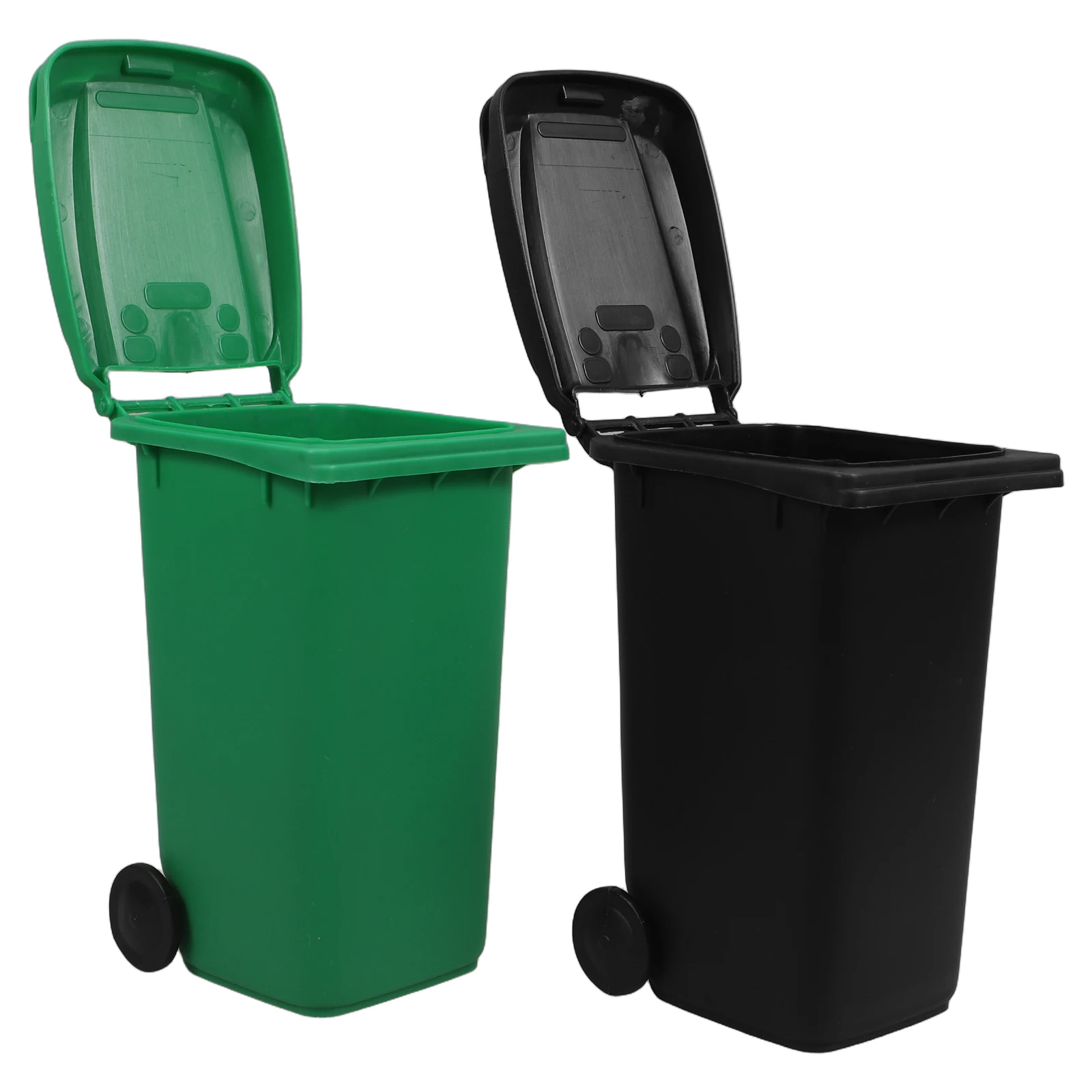 

2pcs Mini Trash Can Pen Holder Desk Organizer Cute Cartoon Waste Basket Garbage Bin Multifunctional Storage Container