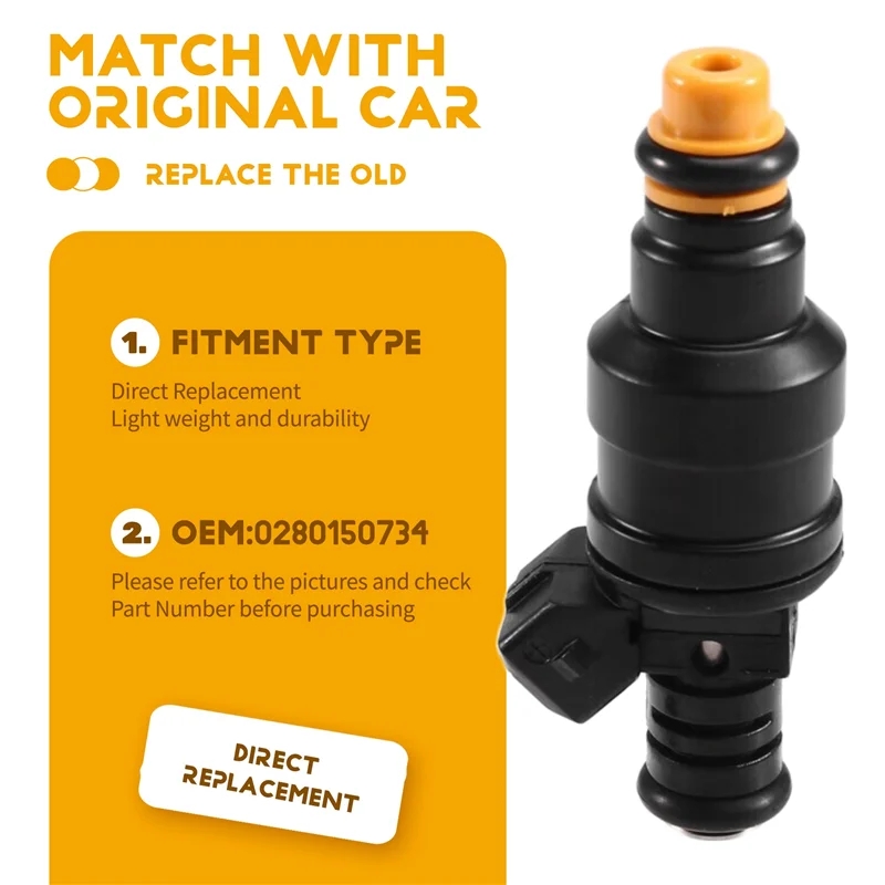 

4Pcs Fuel Injector Nozzle 0280150734 For Volvo 242 244 245 740 760 780 2.2L 2.3L 2.8L For 405 505