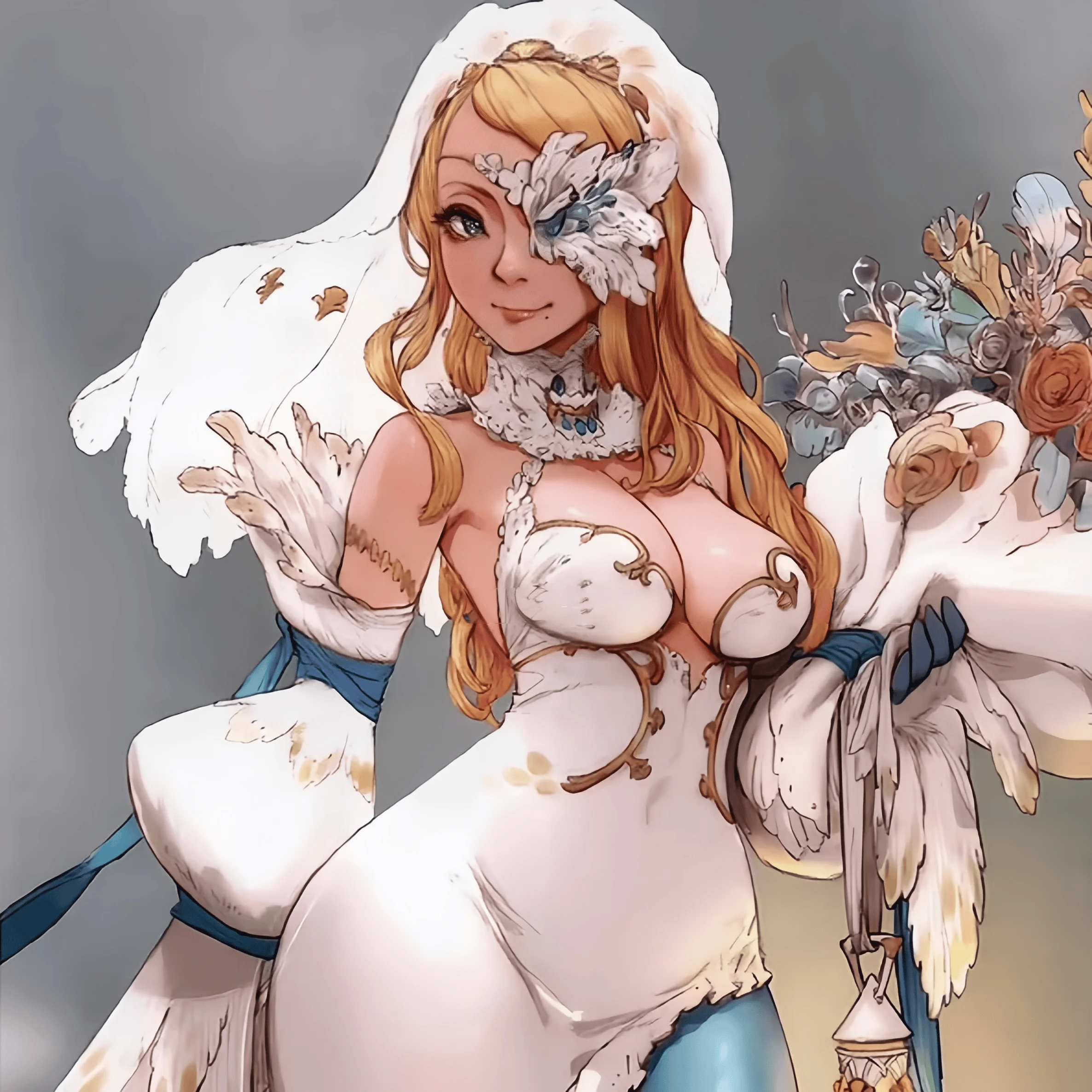 

38mm Cast Resin Model Assembly Kit, GK， Flower Girl, Unpainted, Needs To Be Assembled