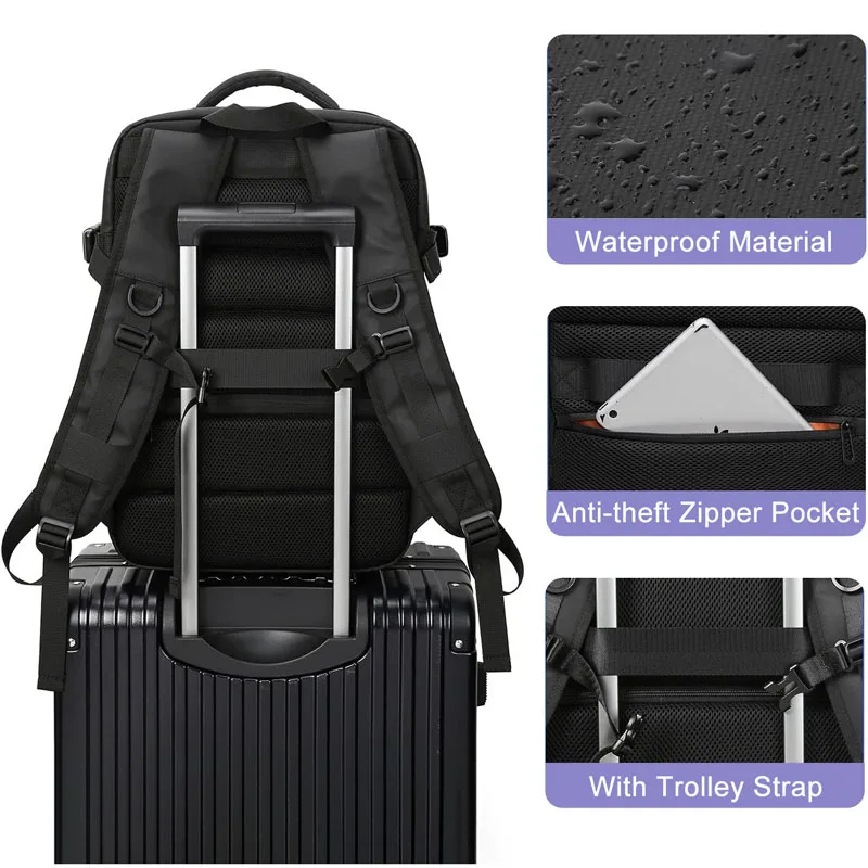 Imagem -03 - Mochila de Viagem Extendible para Homens e Mulheres Unisex Laptop Bolsa Bolsas de Bagagem Grandes para Estudantes Viagem de Negócios Xa299c