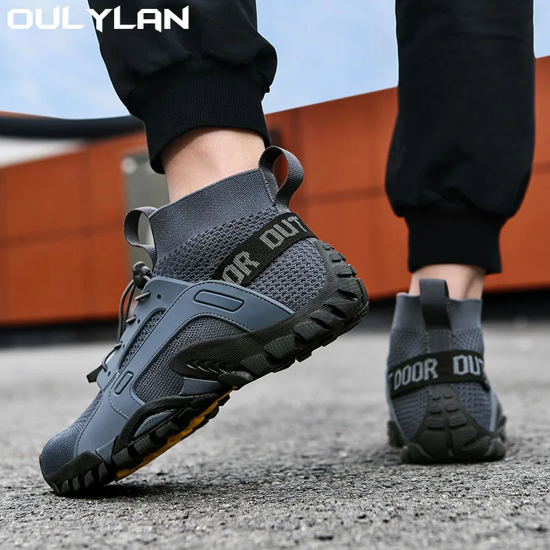 

Non-slip Mesh Breathable Water Sneakers High Top Climbing Footwear Men Quick Dry Shoes Slip On Hiking Upstream Wading Shoes