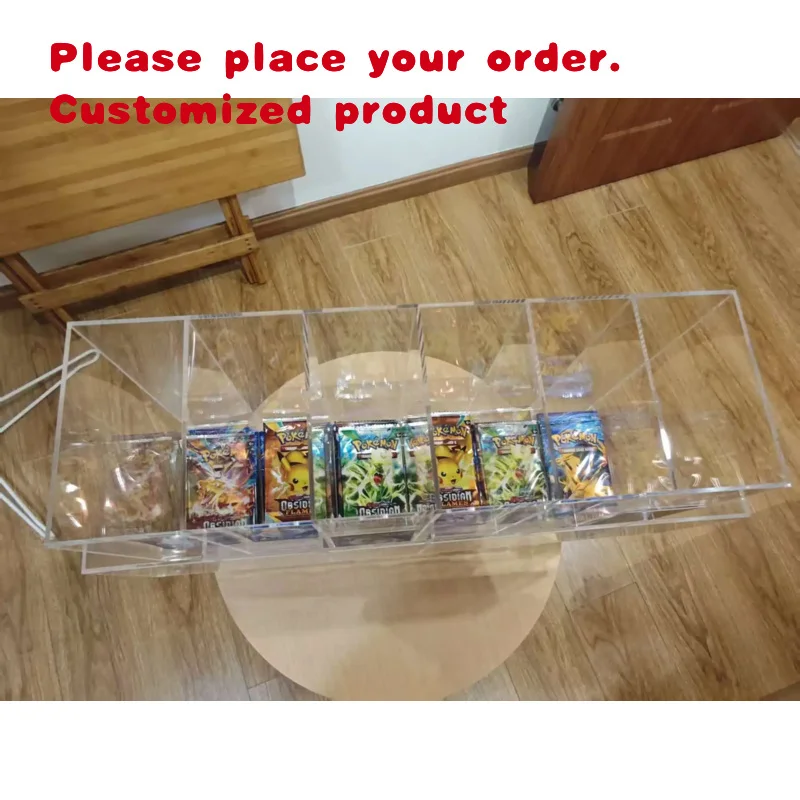custom.PTCG  Booster Box Acrylic Display-Modern Eco-Friendly Rotating LED Lighting Pre-Assembled Desktop