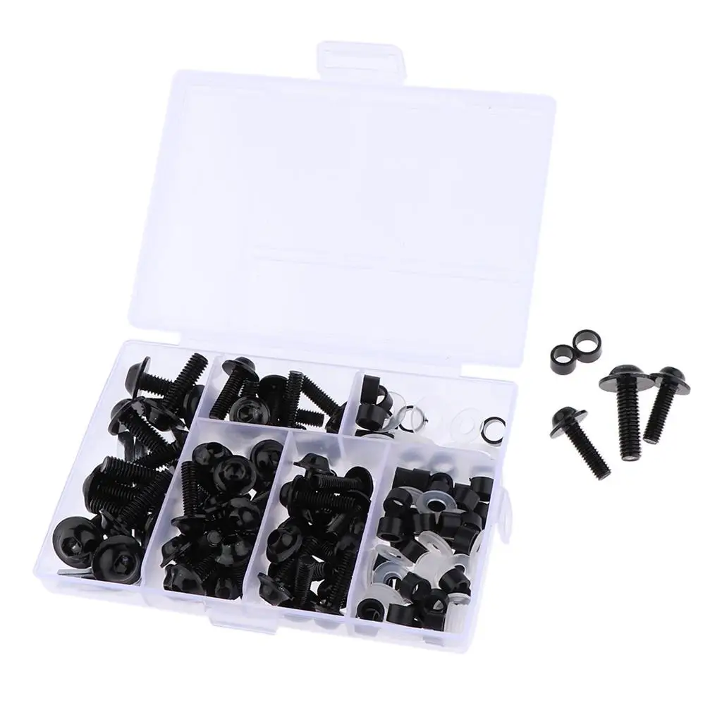Motorcycle Fairing Bolt Kit with Washers and Spanner Durable Metal Screws Set for Honda VFR800 Fairing Restoration