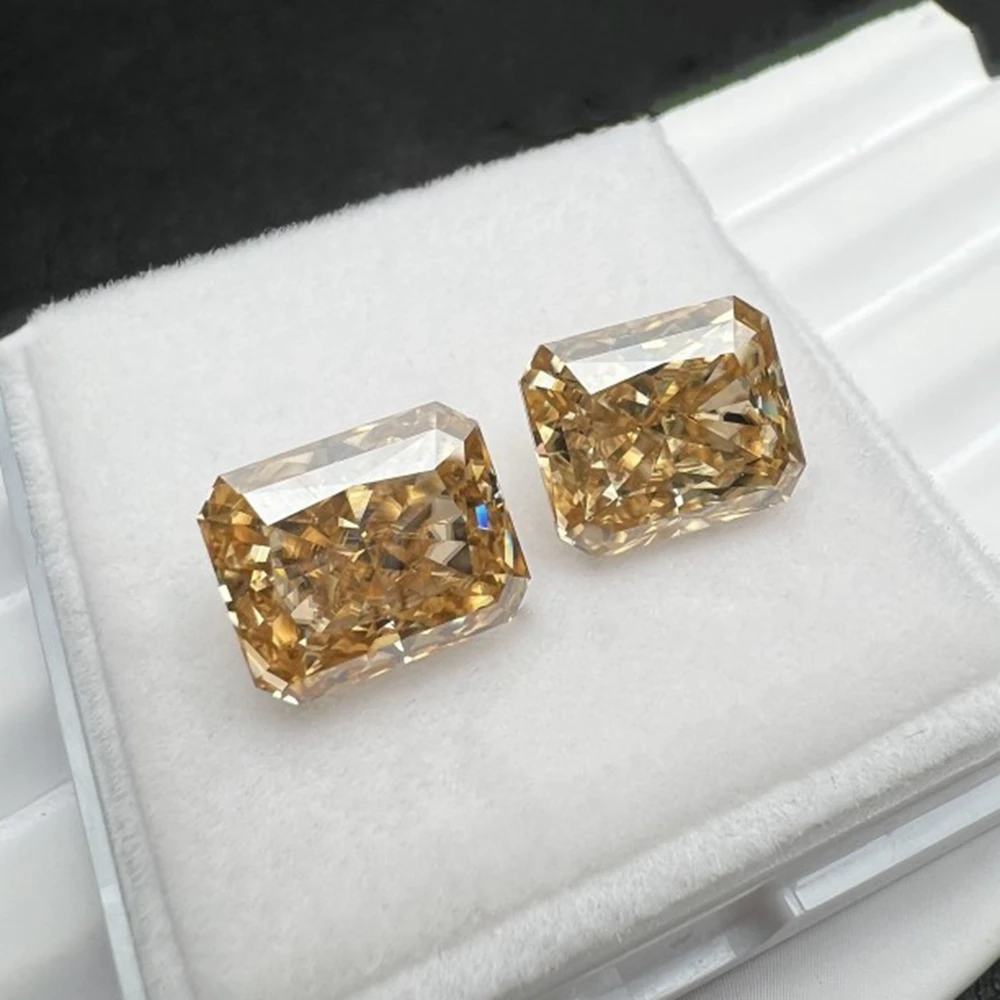 

1PC/Lot Radiant Cut Champagne Moissanite 5x7MM 1.0CT