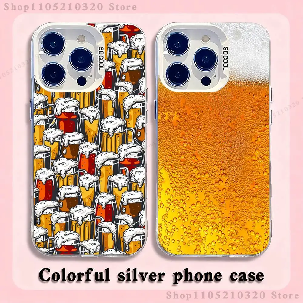 

Beer Art Pattern Phone Case For iPhone 17,16,15,14,13,12,X,8,Pro,Max,Plus,E,SE4,Air,Mini White IMD Matte