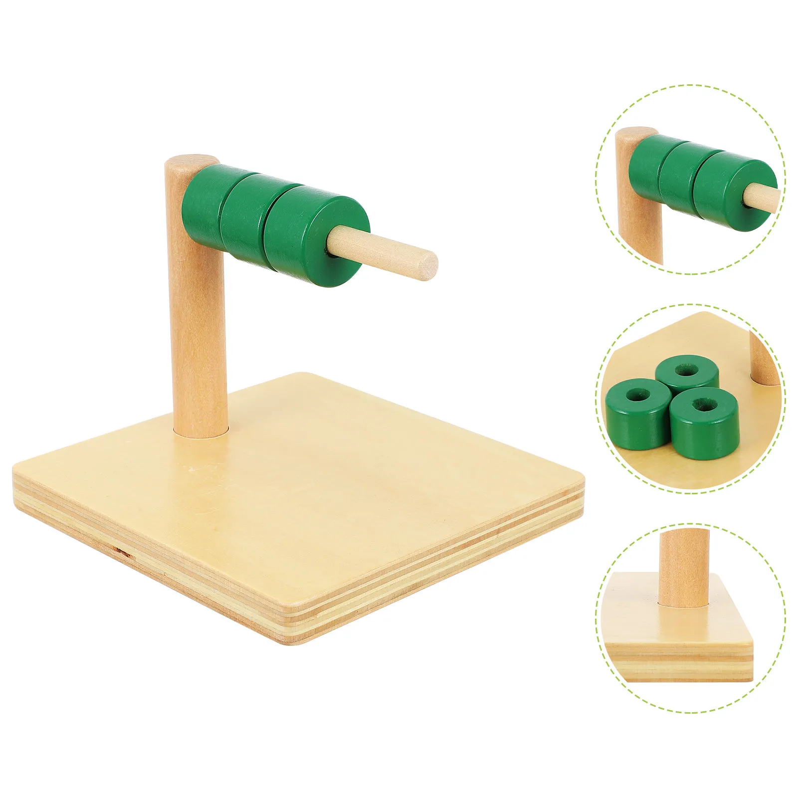 1Set Column Rings Educational Plaything Green Geometry Shape Early Learning Cognition Intelligence Development
