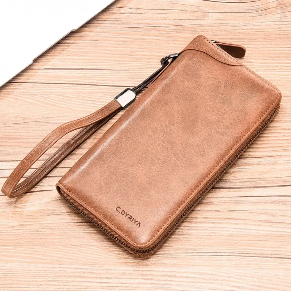 Elegante Geldbörse mit langem Reißverschluss, Marken-Kartenetui, große Kapazität, Business-Clutch, Münzbörse, Ausweishalter, Reiseetui