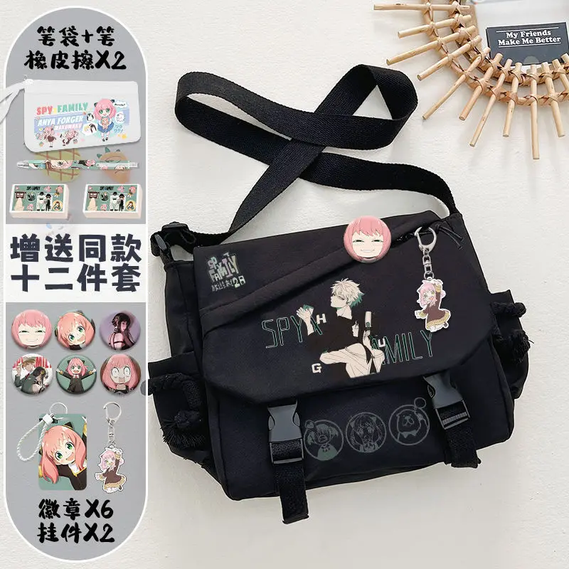 Spy X Family Single Shoulder Crossbody Men Women, Large Capacity Anime For Middle And High School Students, Aniya Merchandise, A