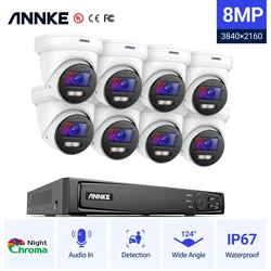 ANNKE 4K IR Network Turret Camera Colorful Super HD PoE CCTV Video Surveillance IP Security Camera H.265+ IP Camera 2.8mm Lens