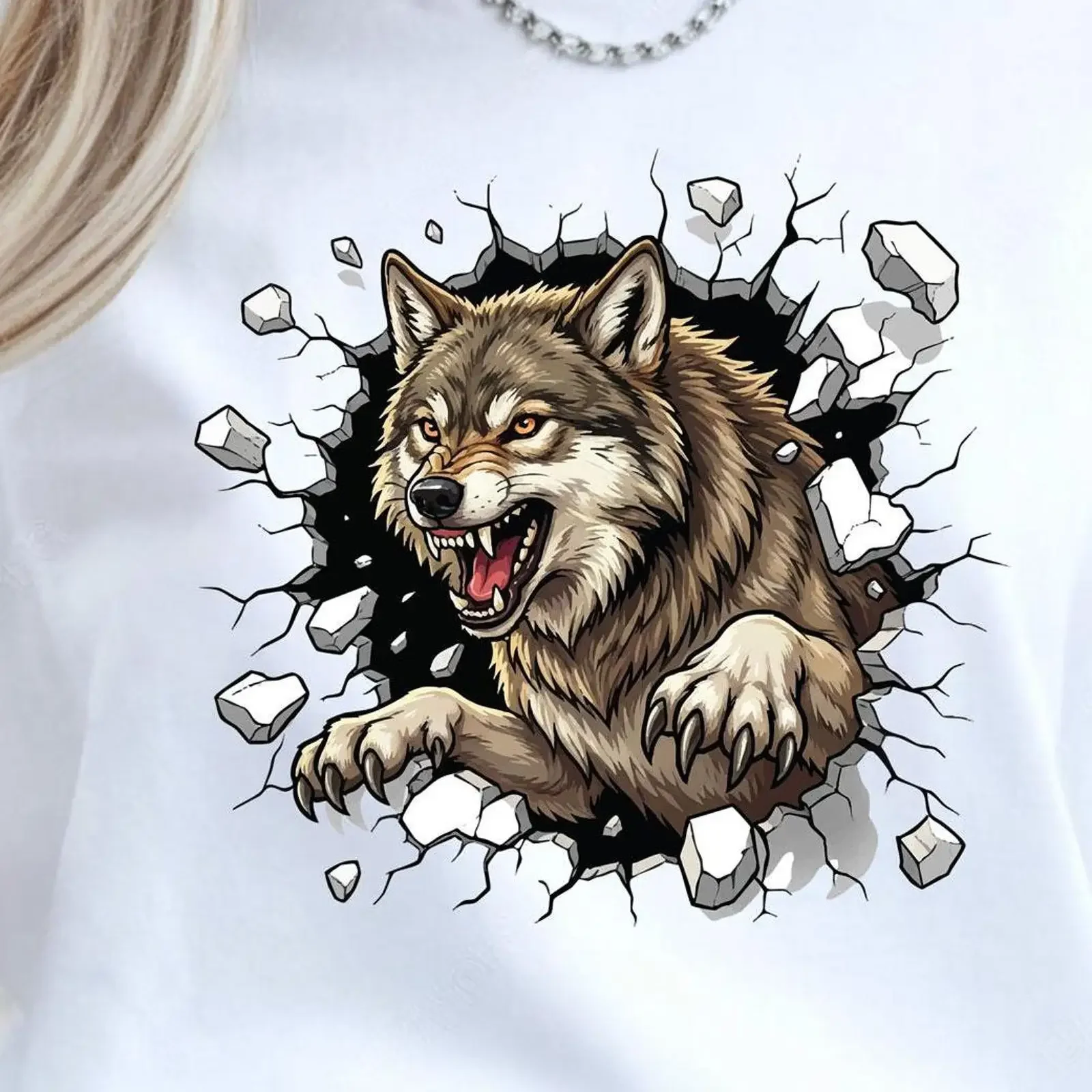 Clipart de camiseta con diseño de lobo, archivo PNG y SVG de 300 DPI, descarga digital, estilo vintage, lavado, cómodo, informal, para uso diario.